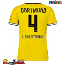 Camisa de Futebol Borussia Dortmund Nico Schlotterbeck #4 Equipamento Principal Mulheres 2026-27 Manga Curta